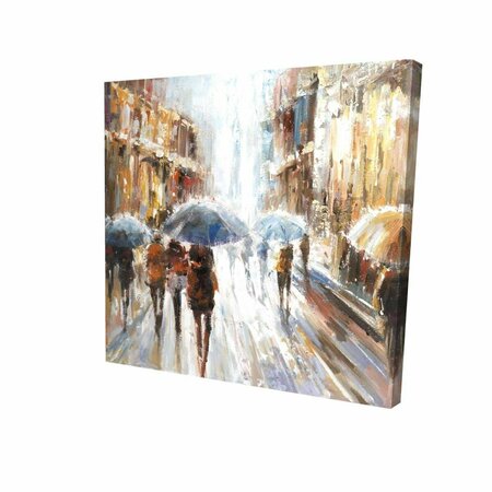 FONDO 12 x 12 in. Abstract Passersby in the City-Print on Canvas FO2790089